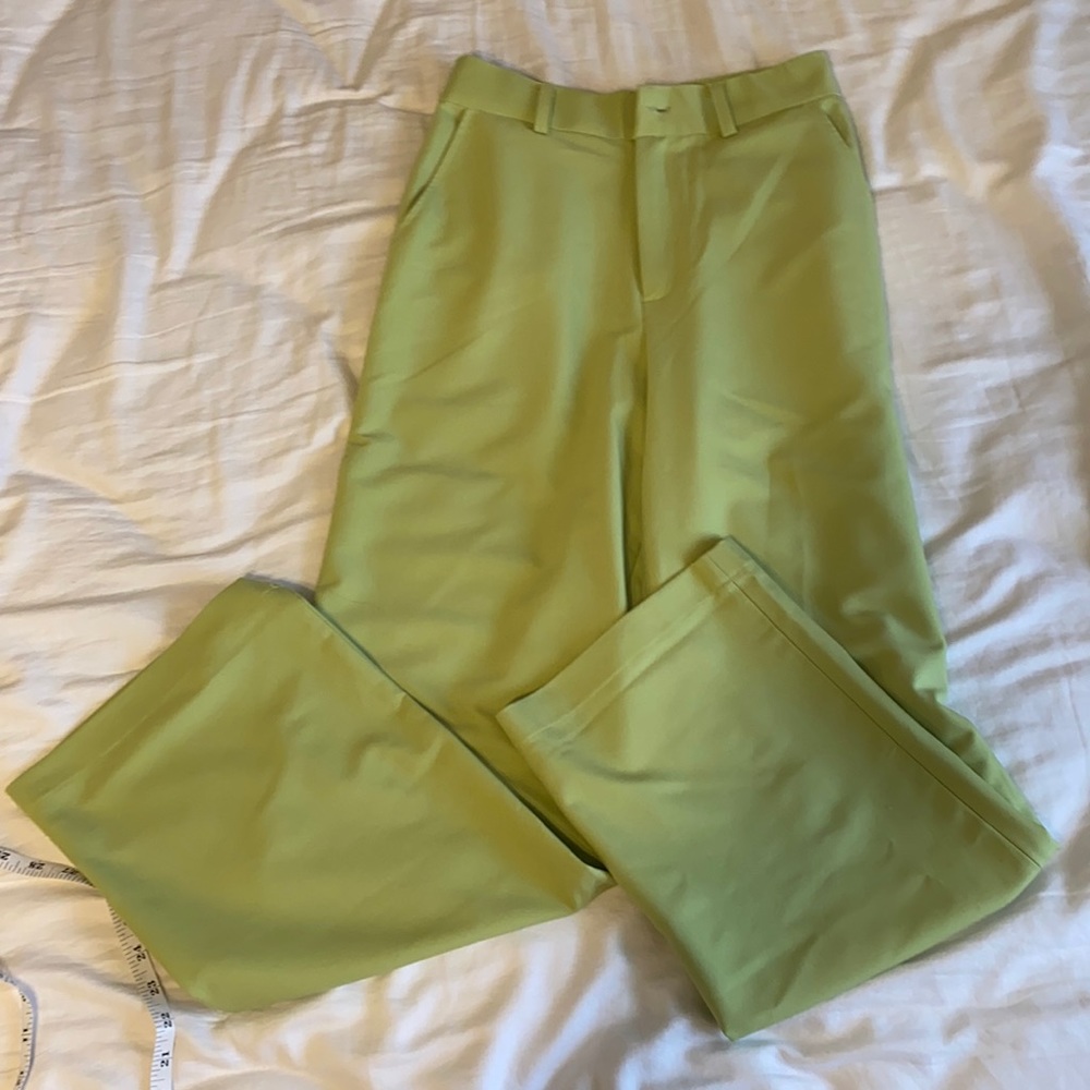 Green straight pants